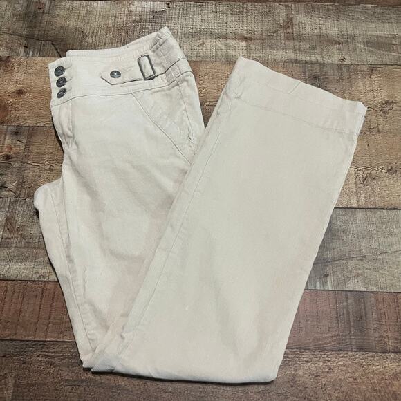 Boom Boom Jeans Women's Beige Stretch Pockets Corduroy Straight Leg Pants Sz 11 - Picture 1 of 6